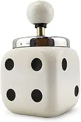 Cinzeiro Ceramica Com Tampa E Reservatório Branco dado