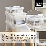SmartStore - 10x kleine Aufbewahrungsboxen mit Deckel Classic 0,3L (15x9x6cm) | Stapelbare Box mit Deckel | Lebensmittelechte Kunststoffbox | Kleine Plastikbox mit Deckel & verstärkten Ecken