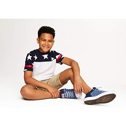 French Toast Boys' Short Sleeve Printed Football Tee, Navy, 3T