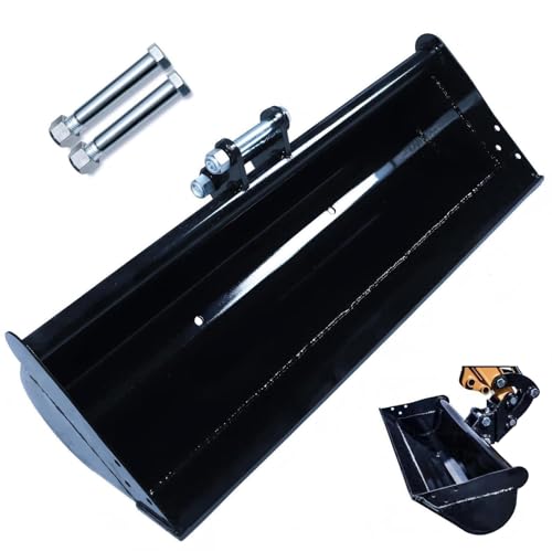 800mm/31.5in Toothless Bucket, Plain Mud Bucket Grading Attachment for 0.8-2 Tons Mini Excavators.with 2 Pins