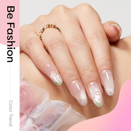 Image of modelones Cat Eye Gel Nail Polish, 6 Colors Jelly Nude Pink with Magnet Sparkle Galaxy Series Nail Gel Polish Kit Soak Off Led Nail Art Manicure Salon DIY Gifts