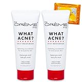 The Creme Shop Daily Face Moisturizer - 2 Pc Bundle with 5.4 Oz What Acne? Daily Moisturizer with Hyaluronic Acid and Salicylic Acid Plus Eye Mask | The Creme Shop Acne Face Lotion