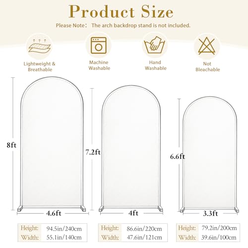 Nude Arch Covers 3 Set - 6.6FT, 7.2FT, 8FT Nude Arch Backdrop Cover Spandex Wedding Arch Stand Covers for Bridal Shower Wedding Baby Shower Birthday Party Banquet Photo Background Decorations by Suppromo - Used condition - Image 5