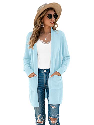 Image of TASAMO Cardigan Sweaters for Women Long Sleeve Open Front Casual Knit Fall Coat Oversized Soft Outwear with Pockets