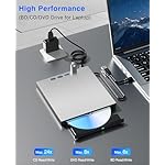 External Blu ray Drive for Laptop Blu Ray Burner External Blueray/dvd Drive for PC USB 3.0 Type-C Support 100G BD Disc Drives Portable Bluray DVD Player CD Reader Compatible with Windows Linux Mac OS - Image 3