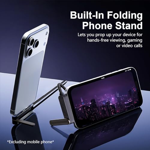 Image of Verilux PD 240W Type C Cable Fast Charging with Stand 4.9Ft, Right-Angle USB C with 480MBPS Data Transfer, Nylon C Type Cable Right Angle for iPhone 17 /17 Pro /17 Por Max /16 /15, Galaxy S26 /S25 /S24