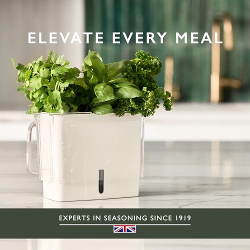 Cole & Mason Tealby Conservador Para Hierbas Aromaticas Frescas Cortadas, Blanco/Transparente, Contenedor de Almacenamiento de Refrigerador de Hierbas, Acrílico 2 Años de Garantía