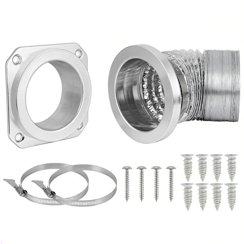Magnetic Dryer Vent Connector Kit DV180 Aluminum Alloy Shell Magnetic Dryer Vent Easy to Clean Includes 3.3ft Long Dryer Vent Hose & 2 Clamps