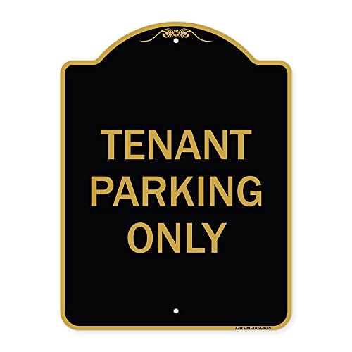 SignMission Designer Series Sign - Tenant Parking Only | Black & Gold 18" x 24" Heavy-Gauge Aluminum Architectural Sign | Protect Your Business & Municipality | Made in The USA