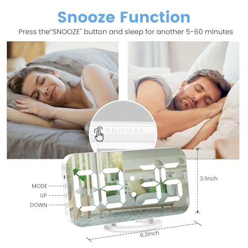 Muoigoe EN8813 Digital Alarm Clock,Large Display Led And Mirror Desk Clock thumb #4