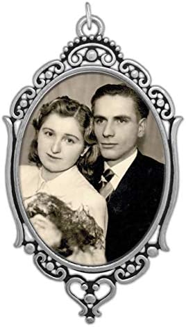 Bridal Wedding Bouquet Photo Charm Oval with Clear Cover and Photo Resizing Software