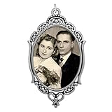 Bridal Wedding Bouquet Photo Charm Oval W/ Clear Cover and Photo Resizing Software