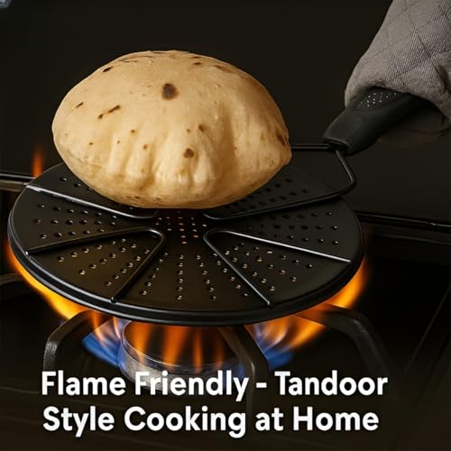 Image of Heavy Stainless Steel Heat Diffuser Plate for Gas Stove Best Nonstick BBQ Frying Plate Flame Tamer Simmer Plate Even Heat Cooking Roti Papad Milk Tea Coffee Fast Heating Kitchen Black