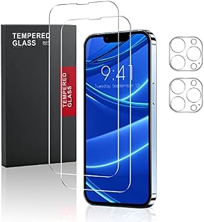 Meidom Screen Protector for iPhone 13 Pro Max, 2 Pack Tempered Glass Screen Protector with Camera Lens Protector, 9H Hardness HD Anti-Scratch Bubble-Free, HD-Clear Screen Protector Glass