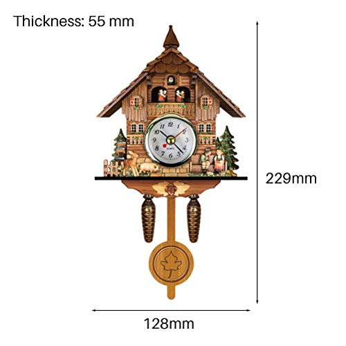 Miniatura 4 de Reloj De Cuco De Madera Antiguo, Colgante De La Selva Negra, Reloj De Pared De Péndulo Para Coche, Decoración Del Hogar