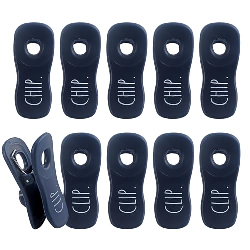 Rae Dunn Blaue Beutelklammern mit Magnet, 10 Stück