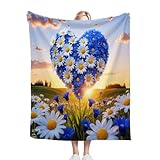 ZZXHG Kuscheldecke Flauschige 150x200 XL Blaues Herz, Weiche Plüsch Decke...