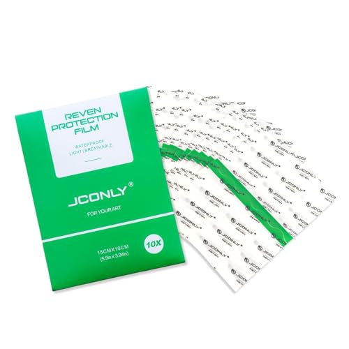 Jconly Reven Vendaje para Tatuajes, 10 Piezas Second Skin Tattoo 15cm x 10cm Parches para Tatuajes 0.02MM Matte Dermalize Tattoo para Deportes Ducha