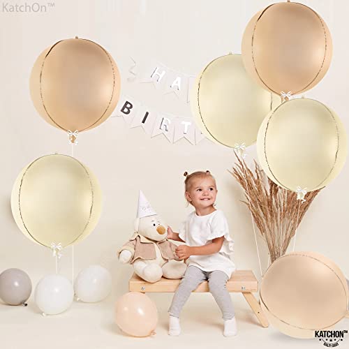 Image of KatchOn, White Sand Balloons - Big 22 Inch, Pack of 6 | Cream Balloons, Beige Balloon for Boho Birthday Party, Beige Party Decorations | Bridal Shower Decorations, Wedding, Baby Shower Decor