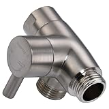 G-Promise Solid Metal Shower Arm Diverter for Hand Held Showerhead and Fixed Spray Head, G 1/2 3-Way Bathroom Universal Diverter System Replacement Part (Brushed Nickel)