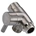 100% Solid Metal Shower Arm Diverter Valve for Hand Held Showerhead and Fixed Spray Head | G 1/2 Two-Way Bathroom Universal Shower System Replacement Part (Brushed Nickel)