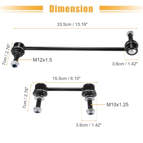 uxcell 4pcs Front Rear Sway Bar Links Stabilizer End Link Suspension Kit for Ford Edge Fusion 2013-2018 for Lincoln MKX MKZ 2016-2018 No.K750740/K750744 by uxcell - Image 6