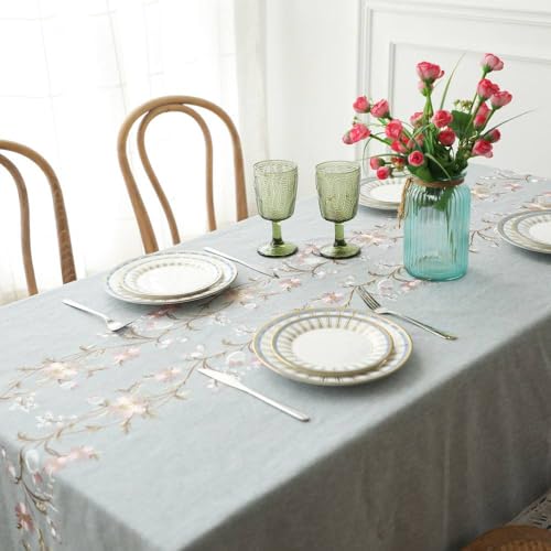Nappe en lin de coton pour table à manger style ferme et pause café chaleureuse