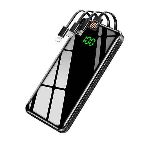 35000mAh大容量４本ケーブル内蔵モババッテリー22.5W急速6台同時可能 モバイルバッテリー 大容量 35000mAh 6台同時充電 4本ケーブル