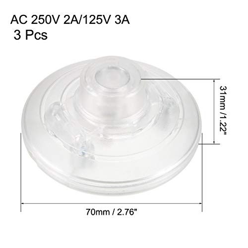 Uxcell Inline Foot Latching Pedal Push Button Switch, 250V 2A /125V 3A Round Lamp Light Foot Control On/Off Footswitch Clear 3Pcs #TOP1
