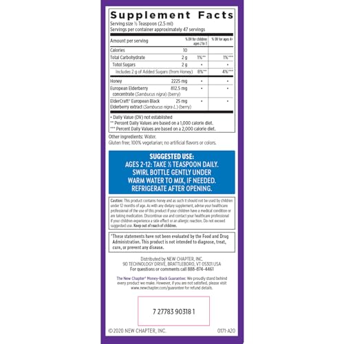 New Chapter 64x Concentrated Elderberry Kids Syrup, 4 fl oz - image 6