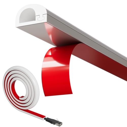 39TV Cord Hider for Wall Mounted TV Selfadhesive Wall Cable Hider for 1 Cord Flexible Silicone White Cord Covers Wire Hiders for Cords on Wall Babyproof Cable Concealer Raceway Management