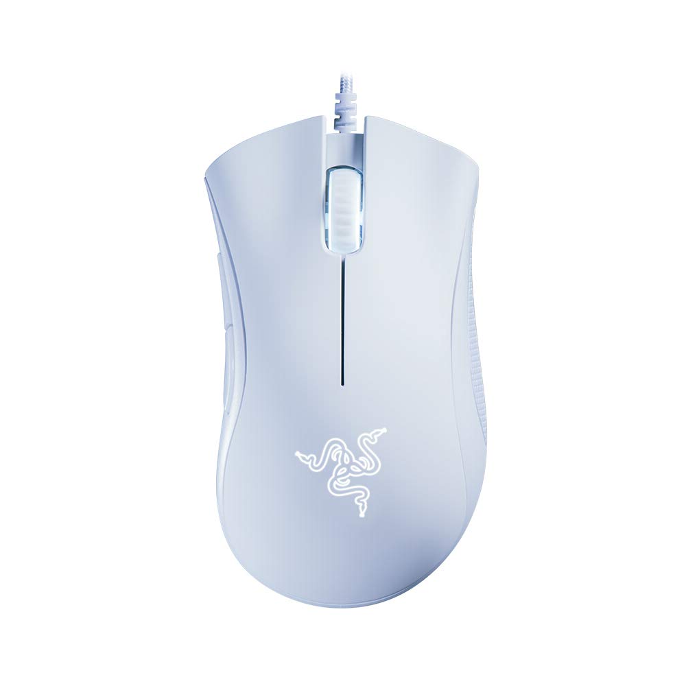 Razer DeathAdder Essential Wired Gaming Mouse 6400DPI Optical Sensor 5 Independently Programmable Buttons Ergonomic Design(White)