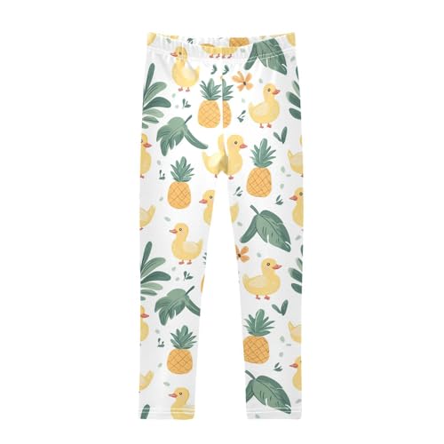 Cute Ducks Girls' Leggings Toddler Doodles Pineapple Kids Yoga Pants Dance Active Tights 4T