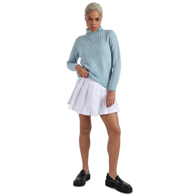 Image of PINACOLADA Women's Solid Ribbed Cropped CardiganFor Casual Wear | V Neck | Long Sleeve | Wool Sweater Crafted with Comfort Fit for Everyday Wear