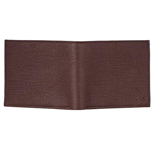 Image of KARA Brown Men's Faux Leather Wallet - Bifold Wallet for Men with De-Attachable Card Holder Sleeves