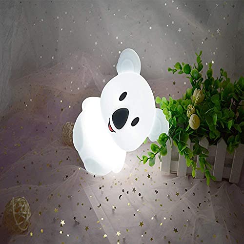 Image of Animal-Shaped Night Light, Rechargeable LED Soft Silicone (BPA Free) Bedside Lamp for Children /Adults, Adjustable Brightness and 9 Colors by Touch Control & Remote Control (Big Koala)