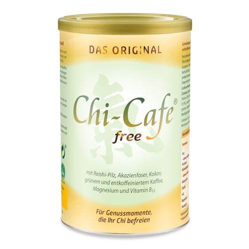 Chi-Cafe free 250 g | Getränkepulver mit grünem und entkoffeiniertem Kaffee, Reishi-Pilz, Ballaststoffen, Kokos, Magnesium und Vitamin B12 | vegan | 50 Tassen