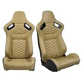 FREEMOTOR802 Universal Racing Seats, Reclinable Sport Seats with Dual Lock Sliders Adjustable, 1 Pai