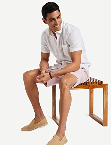 Image of Amazon Brand - Symbol Men's Cotton Shirt | Casual | Plain | Half Sleeve | Summer - Regular Fit (Available in Plus Sizes)
