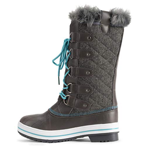 Image of POLAR Womens Snow Boot Nylon Tall Winter Fur Lined Snow Warm Waterproof Rain Boot