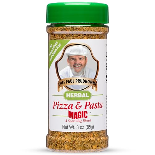 Chef Paul Prudhomme's Herbal Pizza and Pasta Magic Seasoning - Parmesan Cheese, Italian Herbs & Spices - No Salt & MSG-Free - Ideal for Pizza, Pasta, Soups, Salads, & More - 3oz (Pack of 1)