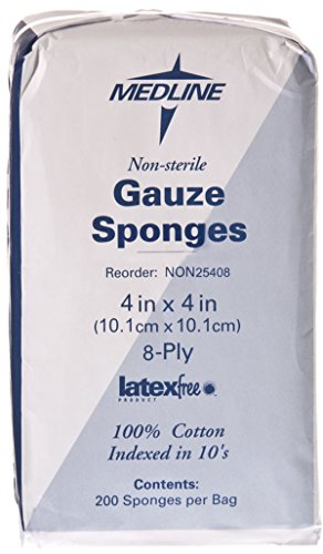 Medline NON25408 Gasas tejidas no estériles, 4"x4" (Caja de 4000) miniatura 1