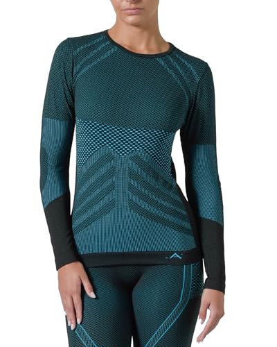 Risalti Camiseta Termica Mujer Manga Larga Energy - Jersey Técnico, Transpirable, Compresivo, Ropa Interior Térmica Sin Costuras y Etiquetas, Esquí, Trekking, Running, Ciclismo - Made in Italy