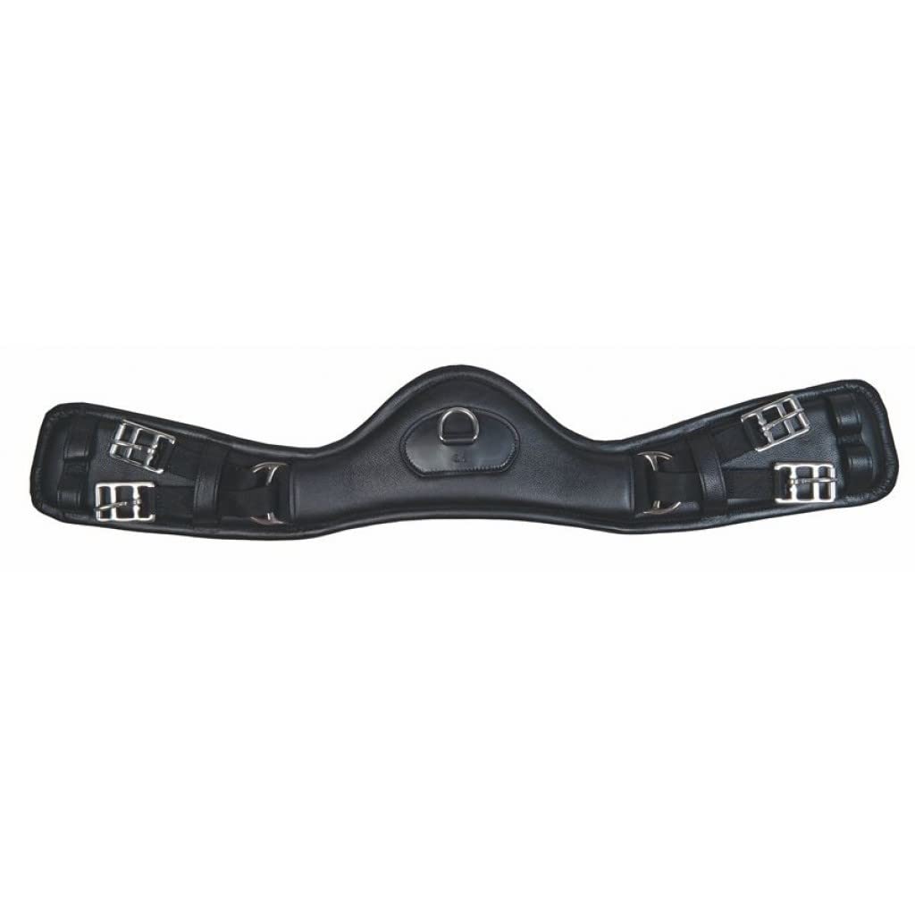 HKM Dressage Anatomic Cincha de cuero elástica Negro 60