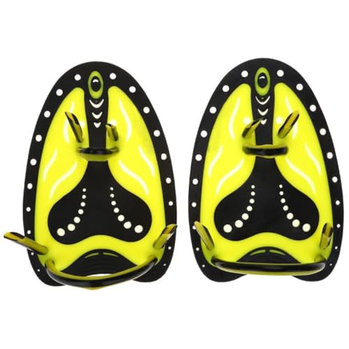 ESiiFuu Swim Paddles Swimming Paddles Power Hand Paddles Swim Training Tools Adjustable for Children S Yellow