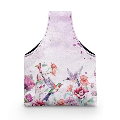 Image of Hummingbird Yarn Bags for Crochrting Organzing Knitting Bag Yarn Storage Shelves Floral Crochet Tote Bag,Small
