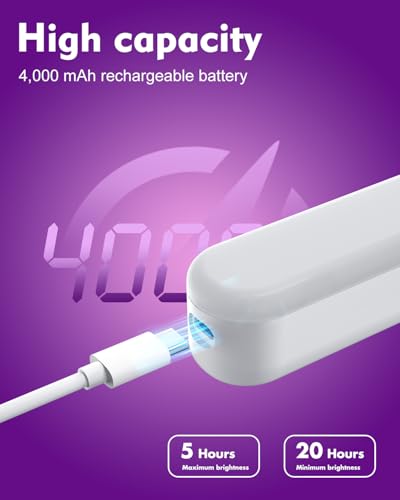 Rinfency Makeup Mirror Lights Stick On Mirror, 4000mAH Rechargeable Battery Operated Dressing Table Lights, Touch Make Up Vanity Lights, Screw-Free Portable LED Lamp Bathroom Lighting USB Light Bulb - Cosy Home Interiors Rinfency Makeup Mirror Lights Stick On Mirror, 4000mAH Rechargeable Battery Operated Dressing Table Lights, Touch Make Up Vanity Lights, Screw-Free Portable LED Lamp Bathroom Lighting USB Light Bulb - Image 3