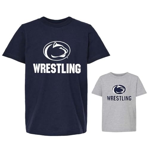 Penn State Officially Licensed Youth Wrestling Logo Short Sleeve T-Shirt Youth XS Granite Grey
