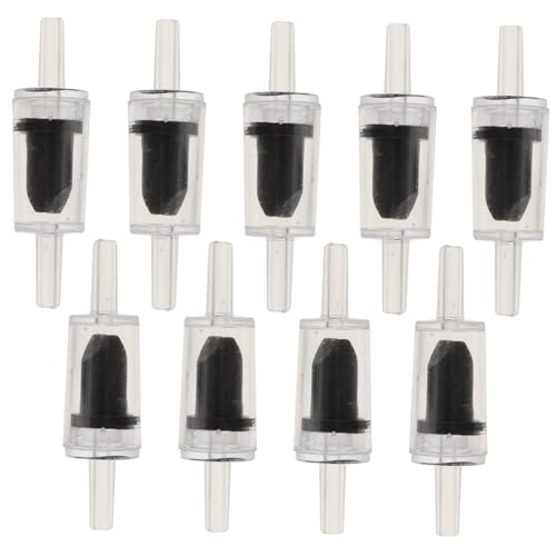 YARNOW 10pcs Aquarium Check Valves Non-Return One-Way Air Pump Valve Backflow Preventer Fish Tank Accessories 4.5mm Black Resistant Water Pump Check