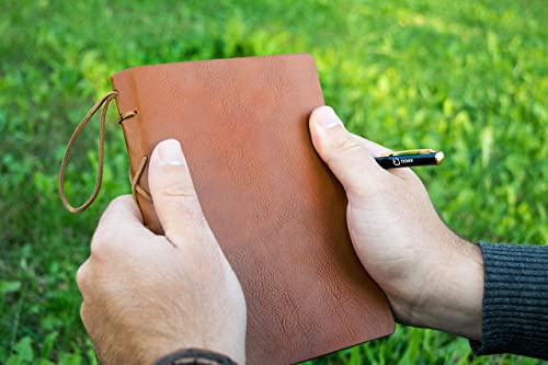 Journal en cuir compact blocnotes pages blanches carnet de voyage rechargeable - 6